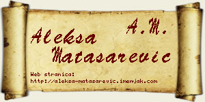 Aleksa Matasarević vizit kartica